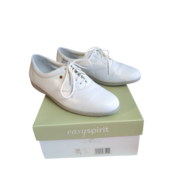 Easy Spirit Womens Anti- Gravity Closed Toe Oxfords White Leather 7B comfort - Picture 4 of 10